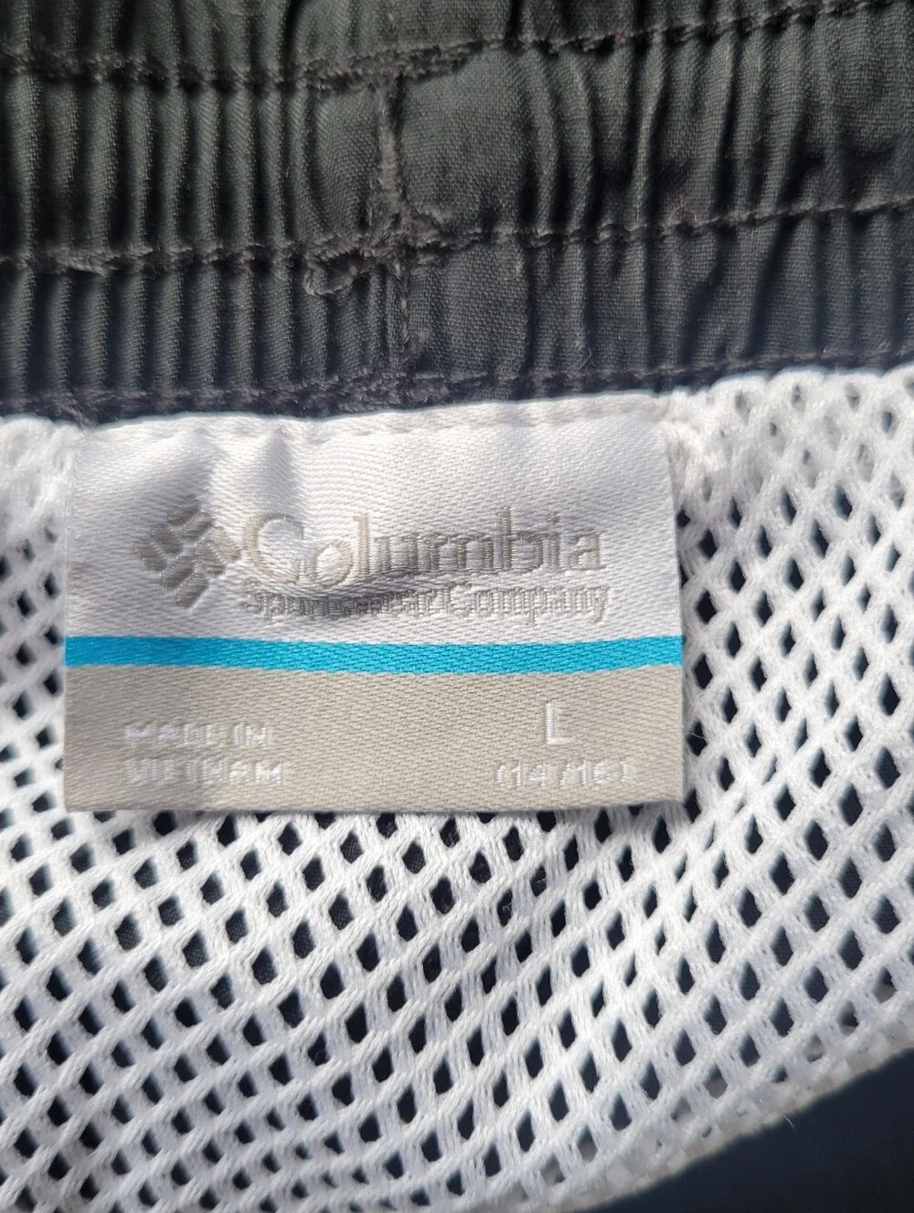 Columbia PFG Swim Trunks Shorts Brief Lined Omni-Shade Black Youth Boys Large